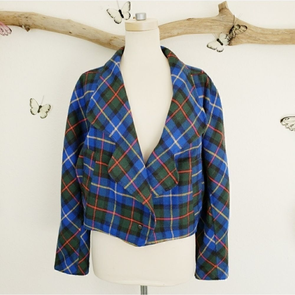 Milan Cassini vintage Italian cropped plaid jacket
